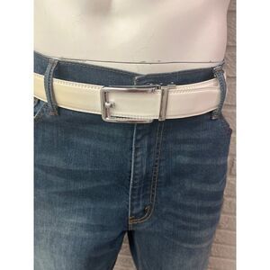 Chaoren Business Comfort Formal Stepless Adjustment No Hole Golf White Men’s Bel